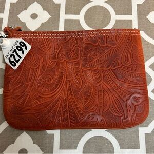 HOLY COW COUTURE Leather Medium Purse Organizer HCC Fireman Orange